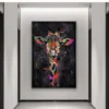 Giraffe Graffiti Art Abstract Canvas Paintings on the Wall Art Posters and Prints Animals Modern Pictures For Kids Room Decor - Image 2