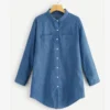 Summer Plus Size Denim Dress 2024 New Womens Fashion Retro Single Breasted Casual Loose Long Sleeve Dresses S-5XL - Image 6