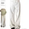 Women's White Jeans Harajuku Vintage Y2k Baggy Denim Trousers Harajuku Oversize Cowboy Pants 90s Aesthetic Trashy 2000s Clothes