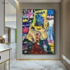 Street Artworks Space Astronaut，Mona Lisa，kiss By Gustav Klimt Graffiti Canvas Print Painting Poster Cuadros Wall Art Home Decor - Image 3