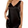 Elegant and Comfortable Women s Silk Satin V-Neck Tank Top Sleeveless Camisole Blouse for Summer Perfect Basic Cami Tank Shirt