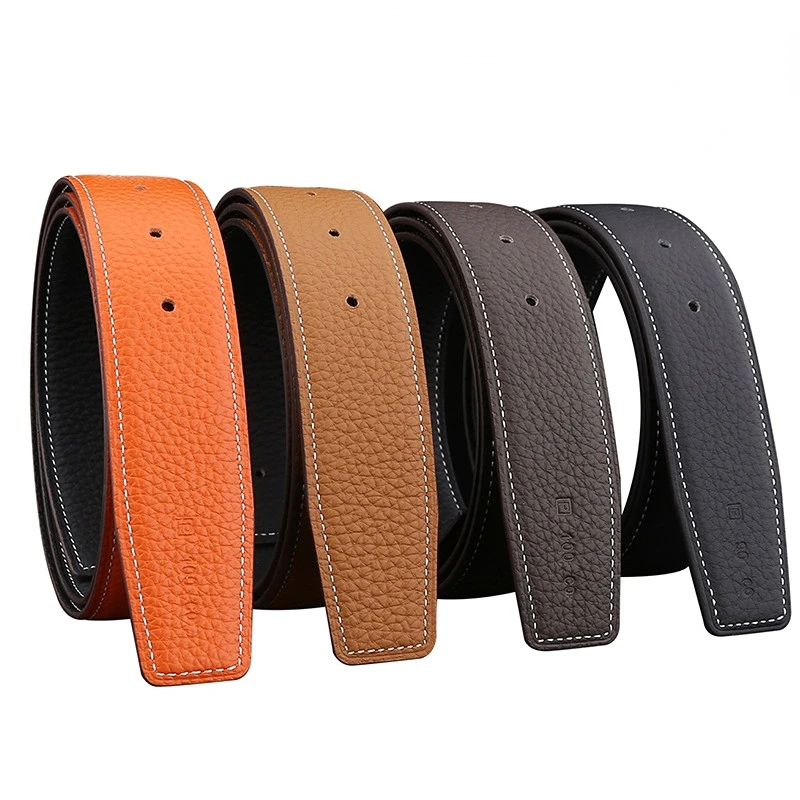 Width 3.8/3.2cm Belt Men's Luxury Design Brand Fashion Casual Jeans Accessories High Quality Cow Leather Smooth Buckle Waistband