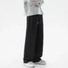 Streetwear Black Cargo Trousers Male Hip Hop Harajuku Drawstring Waist Cargo Pants Wide Leg Pants Gray Sweatpants Male Joggers - Image 5