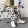 Spring Y2k Plaid Pants Men 2023 Korean Fashion Wide-Leg Trousers Hip-Hop Streetwear Loose Baggy Sweatpants Oversize Women Pants - Image 2