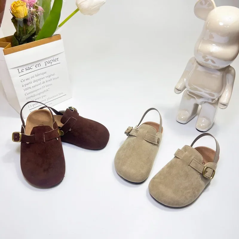 New One Step Flat Bottom Baotou Half Slippers Women's Summer Outwear Round Head Half Slippers Lazy Shoes