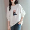 Fashion O-Neck Printed Loose All-match T-Shirt Female Clothing 2023 Autumn Winter Oversized Casual Pullovers Korean Tee Shirt - Image 2