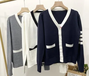 2023 TB cardigan women's cashmere cardigan women's sweater knitted cardigan jacket street Harajuku fashion sweater cardigan - Image 3