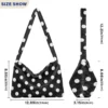 Women Plush Underarm Bags Mini Black and white dot Zipper Plush Pattern Shoulder Bags For Lady Simple Portable Daily Handbags - Image 4