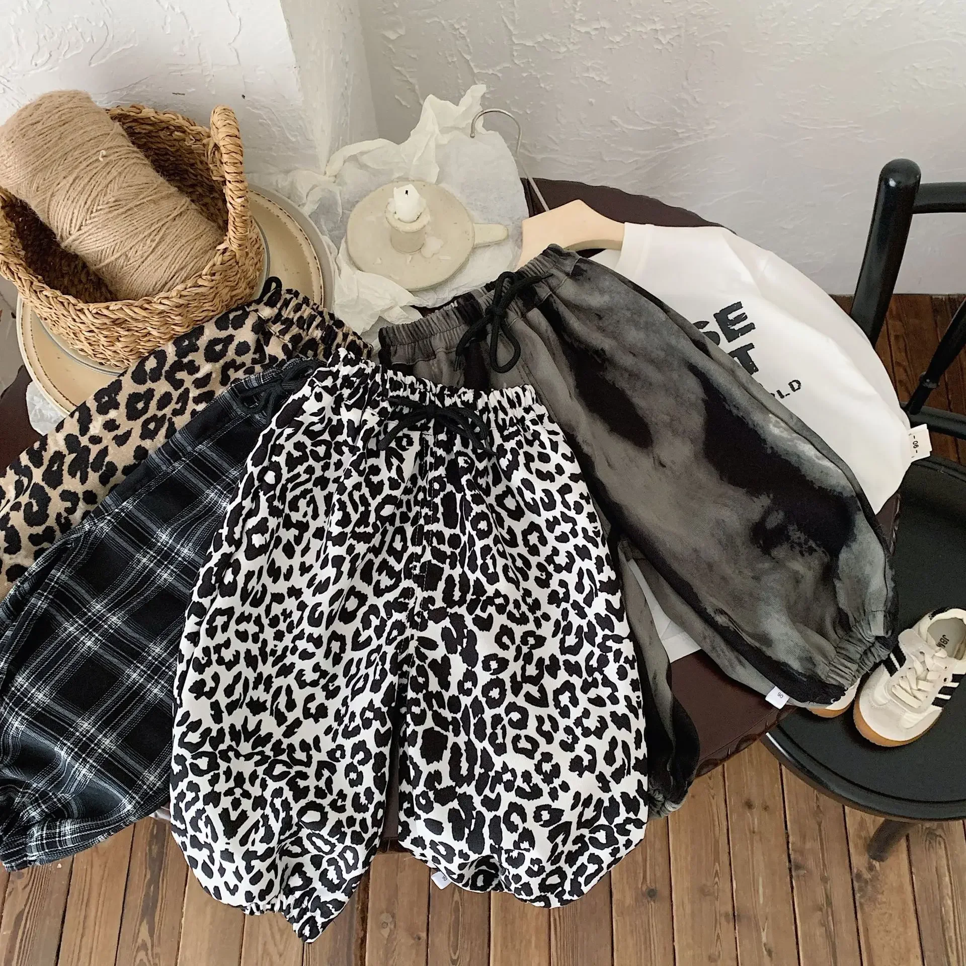 Baby Girls Boys Pants Toddler Kids Leopard Pant 2024 Spring Summer 1 To 10 Yrs Children's Trousers Clothing Korean Style