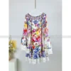 Australian niche noblewoman crushed floral one neck strapless lace lace long sleeve vacation dress short skirt - Image 2