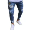 2023 White Embroidery Skinny Ripped Jeans Men Cotton Stretchy Slim Fit Hip Hop Denim Pants Casual Jeans for Men Jogging Trousers - Image 4