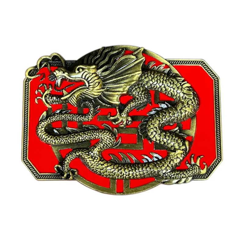 Classic Dragon Belt Buckle Gurtelschnalle with Metal Fashion Man Woman Jeans Accessories for 4cm Wide Belt