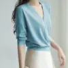 Elegant Pearl Button Knit Tops Women Candy Color V-neck Summer Tshirts V-neck Half Sleeve Tee Slim Knitwear Jumper Casual Blusas