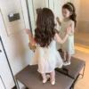 Summer Elegant Fashion Harajuku Slim Fit Children Clothes Loose Casual All Match Princess Dress Solid O Neck Sleeveless Dresses - Image 4