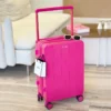 Luggage female 20 "small trolley case new high appearance suitcase level travel 24 light pink leather case - Image 2