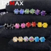 DJMAX 0.5-2ct Colorful Moissanite Diamond Stud Earrings for Women Orginal 925 Sterling Silver Sparkling Moissanite Studs 2024 - Image 2