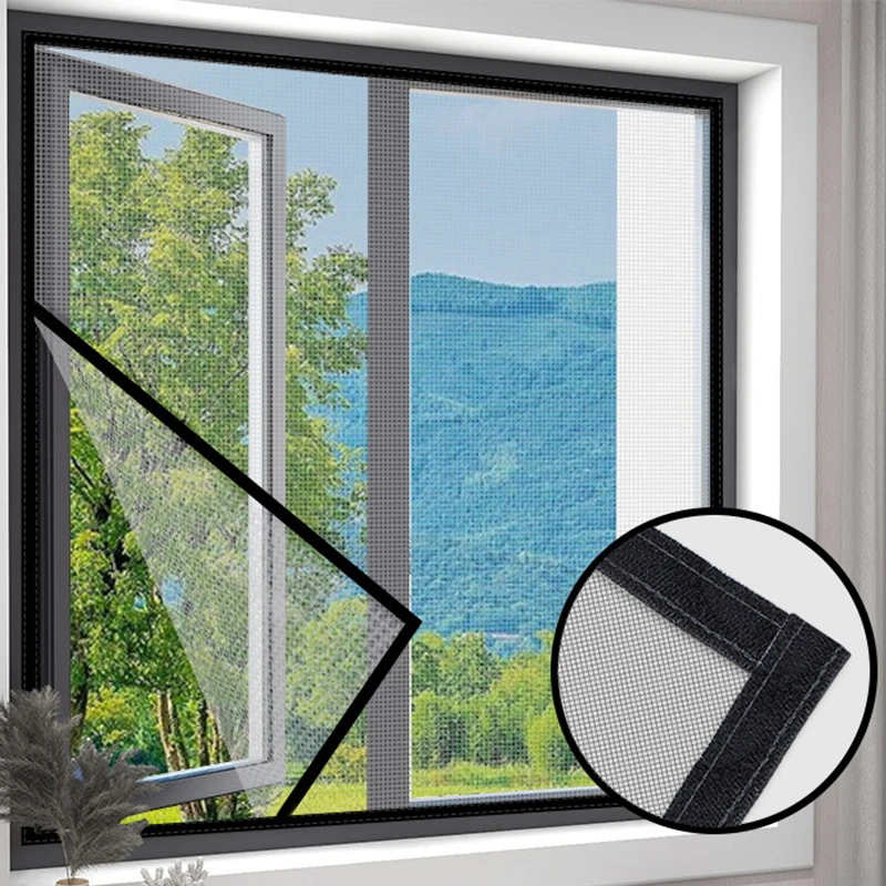 Anti-mosquito Window Screen Anti Mosquito Zipper Type Resistant Screen Window Mesh Invisible Sheer Summer Insect Mosquito Nets
