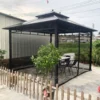 Outdoor Mosquito Net Garden Gazebo With Zippers 4-Panel Sidewall Curtain Mosquito Netting Universal Replacement Canopy Net - Image 2