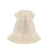 New 2023 Girls Prin cess Dress Casual Spring Summer Children's Wear Korean Pearl Neck Princess Dress Fashion Yarn Dress Dress - Image 5