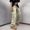 Men's Tie-dyed Washed Jeans Fashion Straight New Casual Wide Leg Pants Mans Streetwear Korean Hip Hop Trousers Male Denim A74 - Image 3