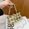 Fashion Pearl Chain Crossbody Bag Women Fashion Niche Mini Handbag Ladies Trendy Versatile Acrylic Solid Evening Satchel Bag - Image 5