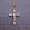 Y·YING Virgin Mary Cross Pendant Chain Necklace Mother Shell Pearl CZ - Image 5