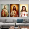 Jesus Sacred Heart Christian Catholic Vintage Posters and Prints Canvas Painting Wall Art Pictures for Living Room Home Decor - Image 2