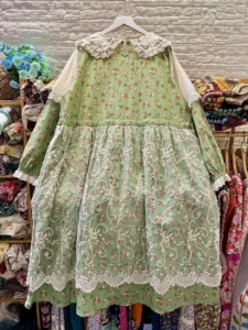 2024 Autumn Fashion Peter Pan Collar Linen Dress Loose Long Sleeve Stitching Loose Oversized Elegant Ladies Girly Style Dress - Image 2