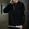 Round Neck Hoodieless Crewneck Hip Hop Sweatshirt for Men Top Male Clothes Pullover Overfit Streetwear Korean Style S Luxury Emo - Image 3