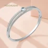 MOONLIGHT Rose Golden Retroflex Pattern Hollow-out Titanium Steel Bangles for Woman LOVE Fashion Accessories Party Jewelry Gifts - Image 3