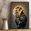 Modern Neon Sign Mona Lisa Poster Robot Artwork Canvas Painting Racing Print Abstract Wall Picture Game Room Bedroom Decoration - Image 2