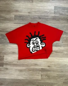 Harajuku Big Red cartoon graphic t shirts print oversized gothic casual streetwear couples graphic y2k tops goth men clothes - Image 3