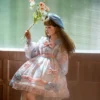 Princess OP Dress Women Vintage Kawaii Bunny Candy Print Lace Bow Pearls Party Dresses Girly Cute Fairy Dresses - Image 5