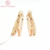 (4993) 2PCS 30MM 24K Gold Color Brass Square Double Rings Symmetrical Stud Earrings High Quality Jewelry Findings Accessories - Image 2