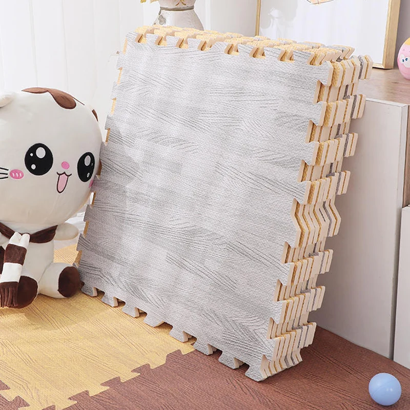 Newest Wood Grain Puzzle Mat Foam Play Splicing Bedroom Thicken Soft Modern Floor Rug Living Room Crawling Carpet