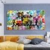 Canvas Wall Art ,life Is Beautiful Graffiti Art Canvas Posters and Prints Motivational Street Pop Art Mural Picture Home Decor - Image 4