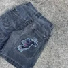 JNCO baggy Denim Shorts Harajuku Y2K jeans Hip Hop vintage pattern Summer New Men Women Gothic Men Basketball Shorts Streetwear - Image 4