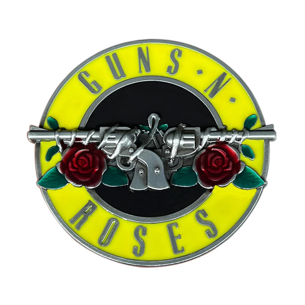 Round Rose Belt Buckles for Men Black Yellow White 3 Color
