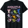 Axolotl Shirt Kawaii Axolotls of The World Axolotl Animals T-Shirt Aesthetic Women Clothing Graphic T Shirts Kawaii Clothes