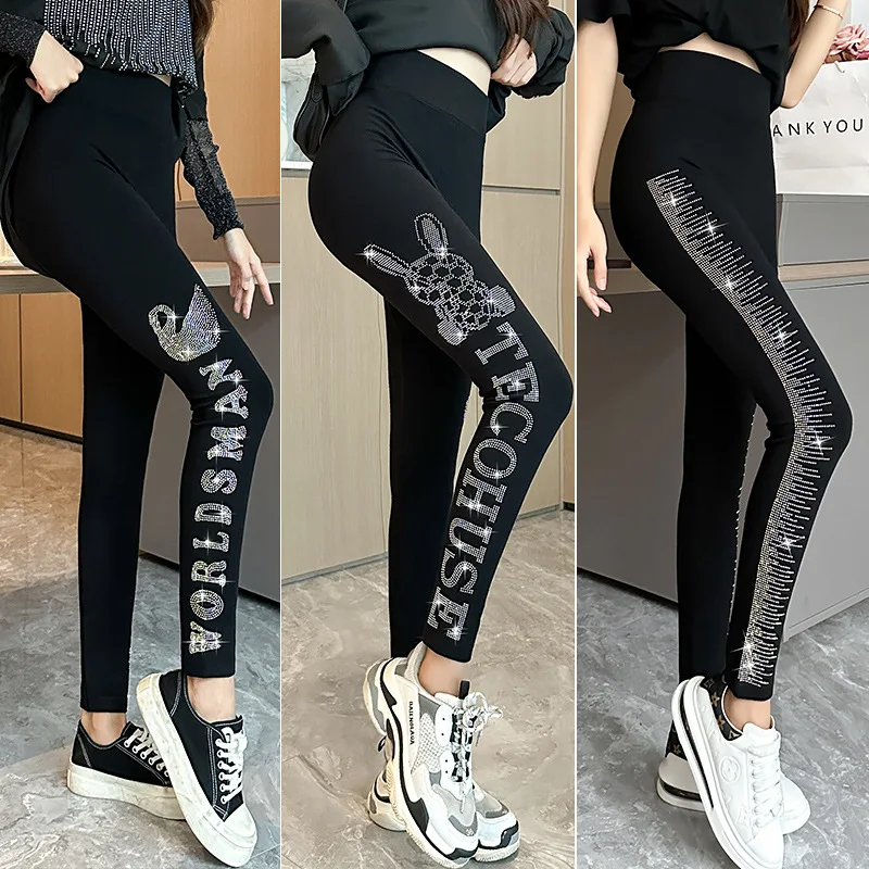 Hot Diamond Underpants for Women 2023 Autumn/Winter Versatile Outwear Modal Crop Tights with Heel Lift Breathable Casual Pants