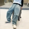 Kids Boys Jeans Blue Elastic Waist Denim Pants 5 6 7 8 9 10 11 12 13 14Years Old Children's Clothing Loose Casual Boys Trousers - Image 2