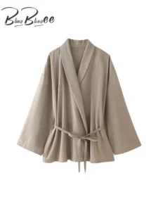 BlingBlingee Summer Pajama Style Women Kimono Blouse Suits Traf Long Sleeve Oversize Shirt Female Loose Top Wide Pants Sets Y2K - Image 5
