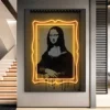 Modern Neon Sign Mona Lisa Poster Robot Artwork Canvas Painting Racing Print Abstract Wall Picture Game Room Bedroom Decoration - Image 3