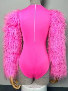 Carnival pink Tassels Mirror Bodysuit stage sexy gogo Lady Gaga Beyonce Madonna SWIFT Avril party gala Special occasion - Image 4