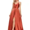 XUIBOL Luxury Sexy Backless Formal Evening Dress 2024 Women Elegant V-neck High Slit Satin Wedding Party Prom Long Gowns