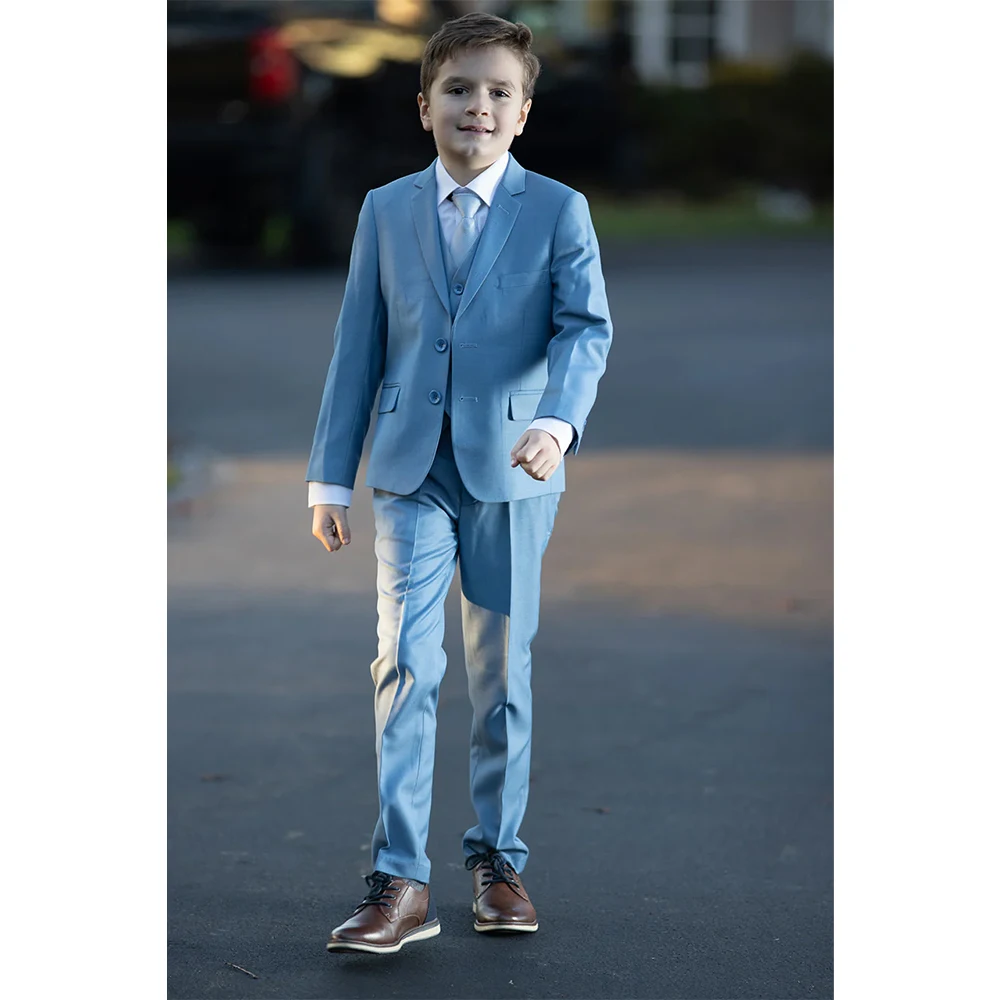 Boy 3 Piece Suit Jackets Vest Pants Single Breasted Suits for Weddings Ball Dinner New in Kids Tuxedo 3-16 Years Clothing