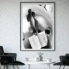 Vintage Woman Drinking Wine in Bed Posters Woman in Bath with Champagne Canvas Printing Wall Art Picture for Room Home Decor - Image 3