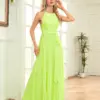 Lucyinlove Elegant Chiffon Yellow Evening Dresses Long A-LINE 2024 Luxury Women Backless Bridesmaid Wedding Party Cocktail Prom