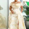 Evening Party Dresses Women 2024 New Summer Slit Long African Formal Dresses Fashion One-shoulder High Waist Ankara Dress - Image 3