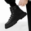 Mens Winter Boots Ankle Tooling Winter Casual Leather Shoe Lace-up High Top Outdoor Fashion Soft Designed Hard-wearing Male Boot - Image 3